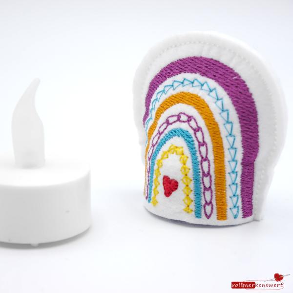 ITH-Stickdatei LED-Cover Regenbogen für 10 x 10 cm Stickrahmen